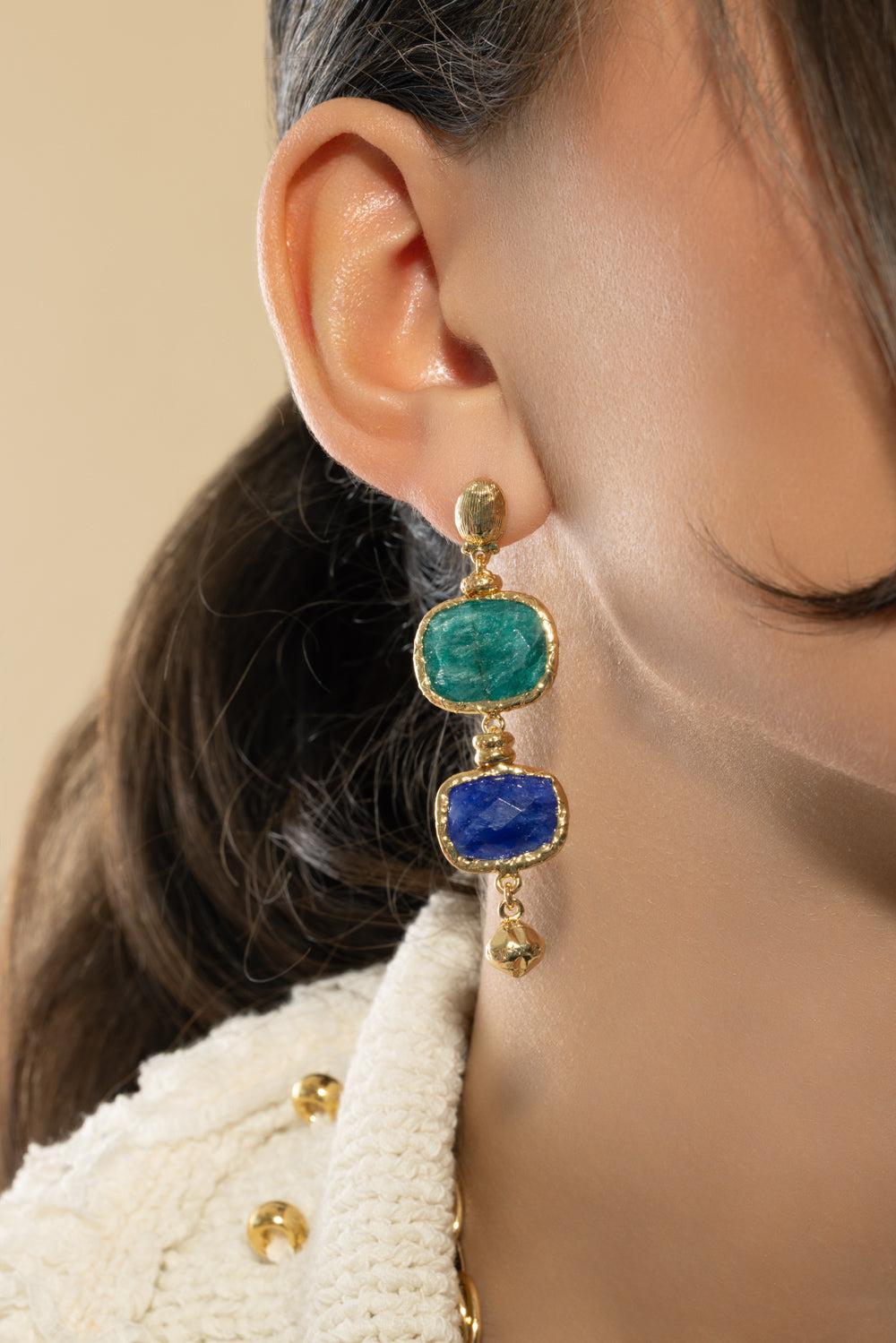 Blue Green Silene Earrings-BLUE/GREEN-JEWELRYBOUTIQUEEARRING-GAS BIJOUX