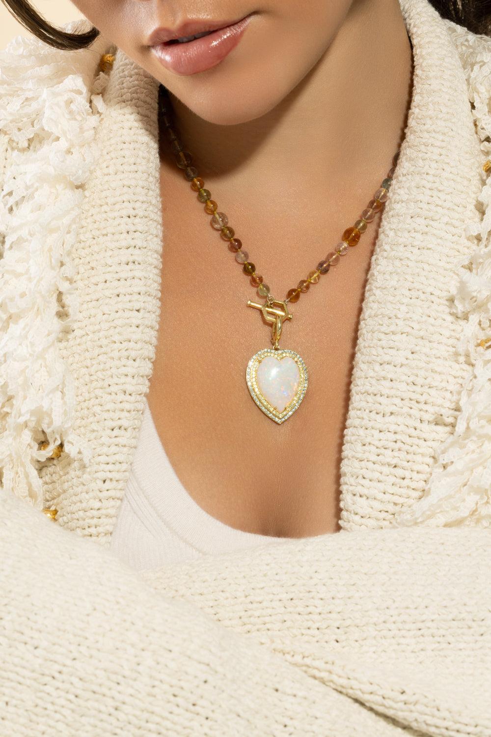 Tourmaline Diamond Painted Desert Necklace-YELLOW GOLD-JEWELRYFINE JEWELNECKLACE O-MEREDITH YOUNG