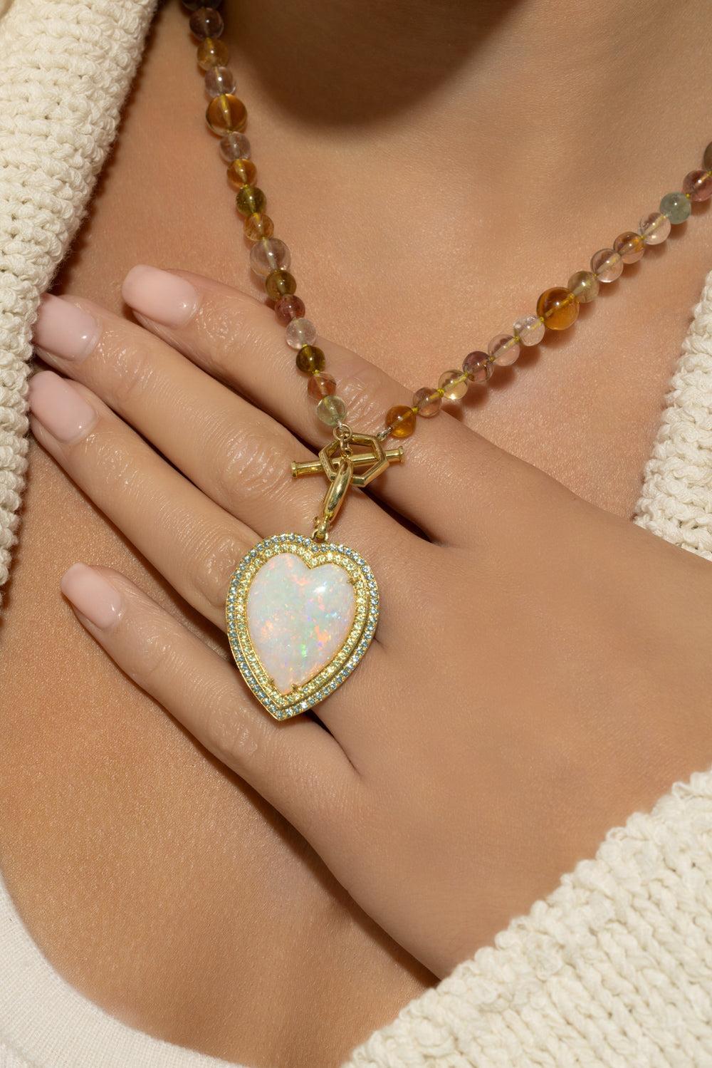Opal Stepped Heart Pendant-YELLOW GOLD-JEWELRYFINE JEWELPENDANT-MEREDITH YOUNG