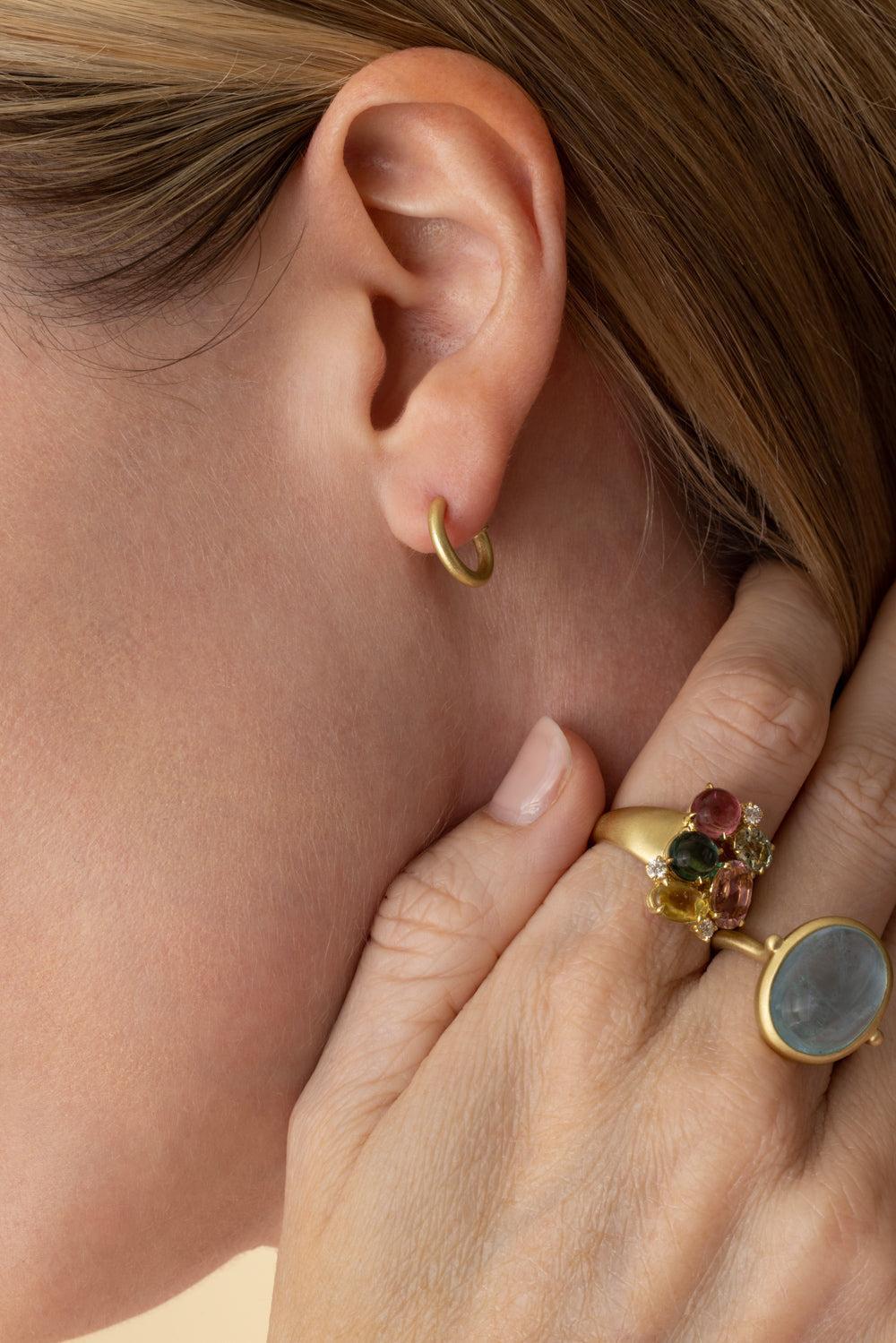 Amani Diamond Mini Hoop Earrings-YELLOW GOLD-JEWELRYFINE JEWELEARRING-LEIGH MAXWELL