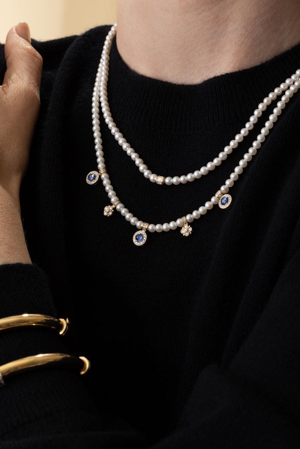 Blue Sapphire Pearl Kyoto Necklace-YELLOW GOLD-JEWELRYFINE JEWELNECKLACE O-MOKSH