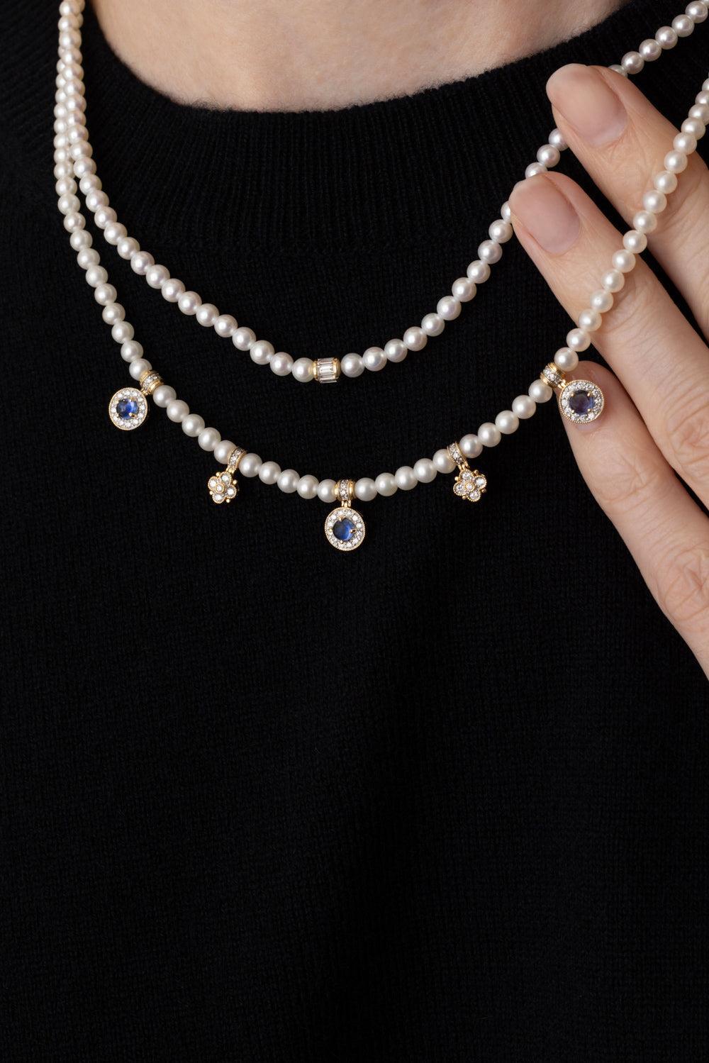 Blue Sapphire Pearl Kyoto Necklace-YELLOW GOLD-JEWELRYFINE JEWELNECKLACE O-MOKSH