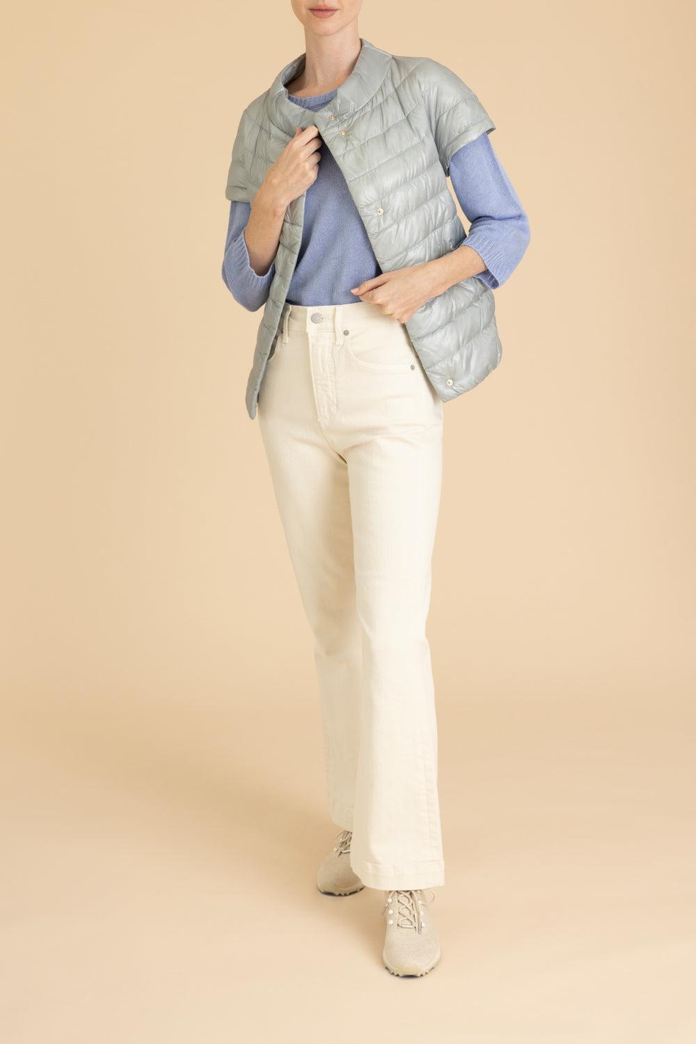 Iconico Emilia Cap Sleeve - Blue Grey-LIGHT BLUE-38-CLOTHINGJACKETCASUAL-HERNO