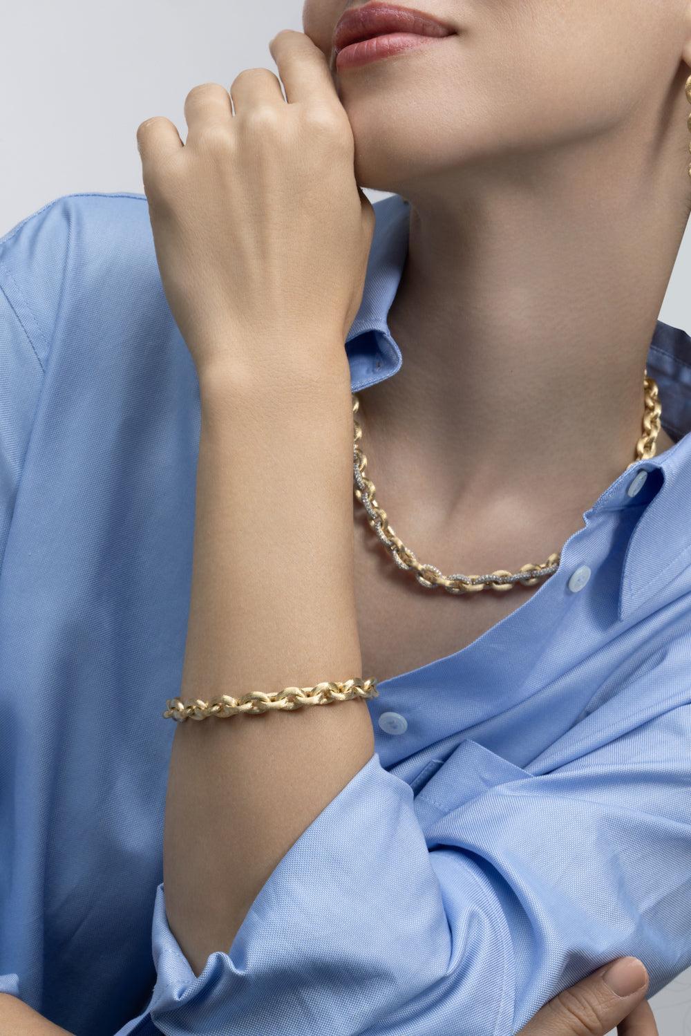 Libera Aura Link Bracelet-YELLOW GOLD-JEWELRYFINE JEWELBRACELET O-NANIS