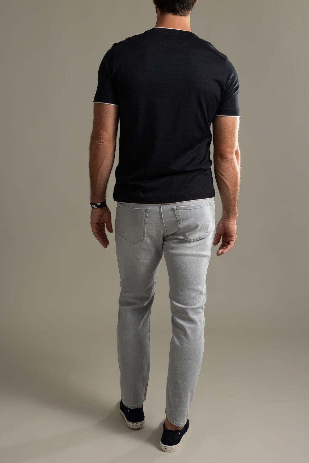 Crewneck Contrast Tee - Black Sand-BLACK/SAND-S-MENSCLOTHINGSHIRT-ELEVENTY