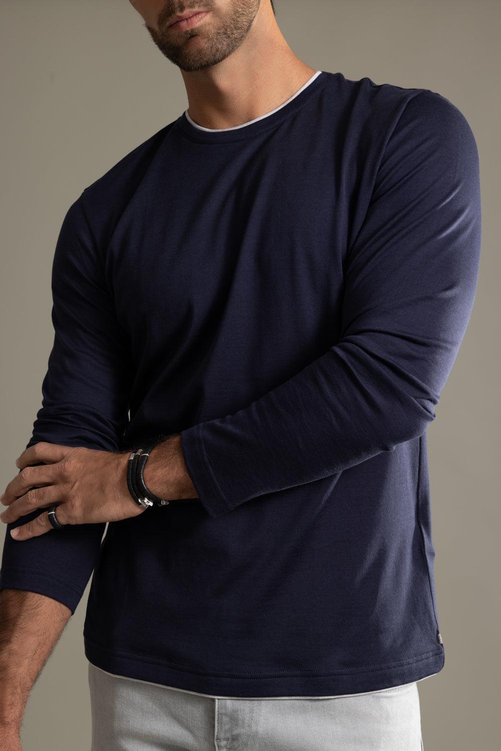 Crewneck Long Sleeve - Blue Light Gray-NVLTGREY-S-MENSCLOTHINGSHIRT-ELEVENTY