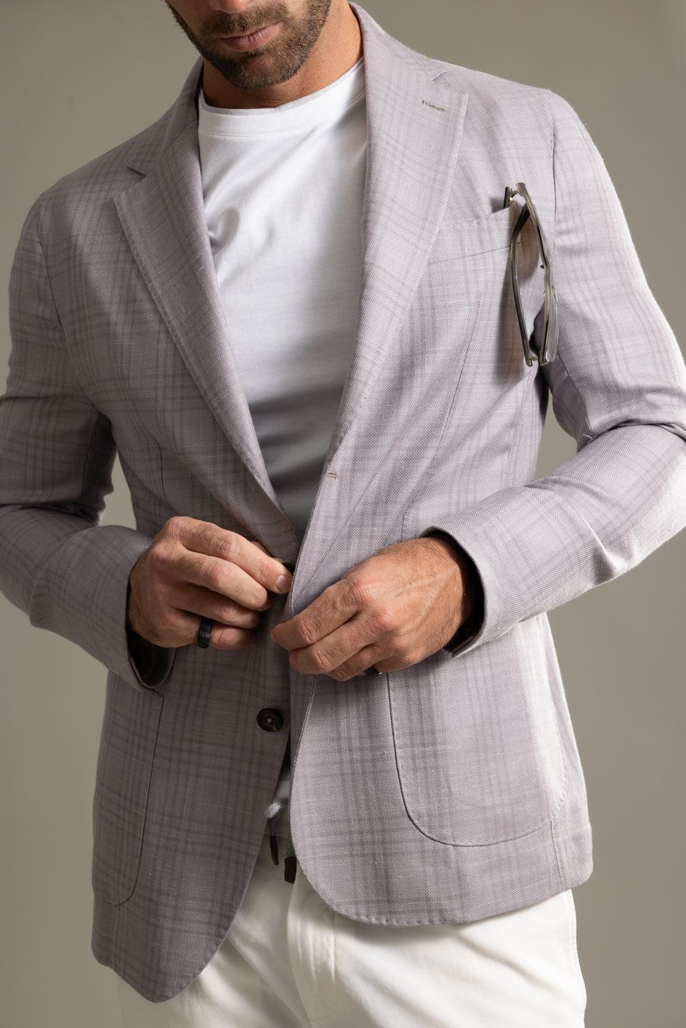 Single Breasted Blazer-BLUEBERRY-50-MENSCLOTHINGJACKET-ELEVENTY