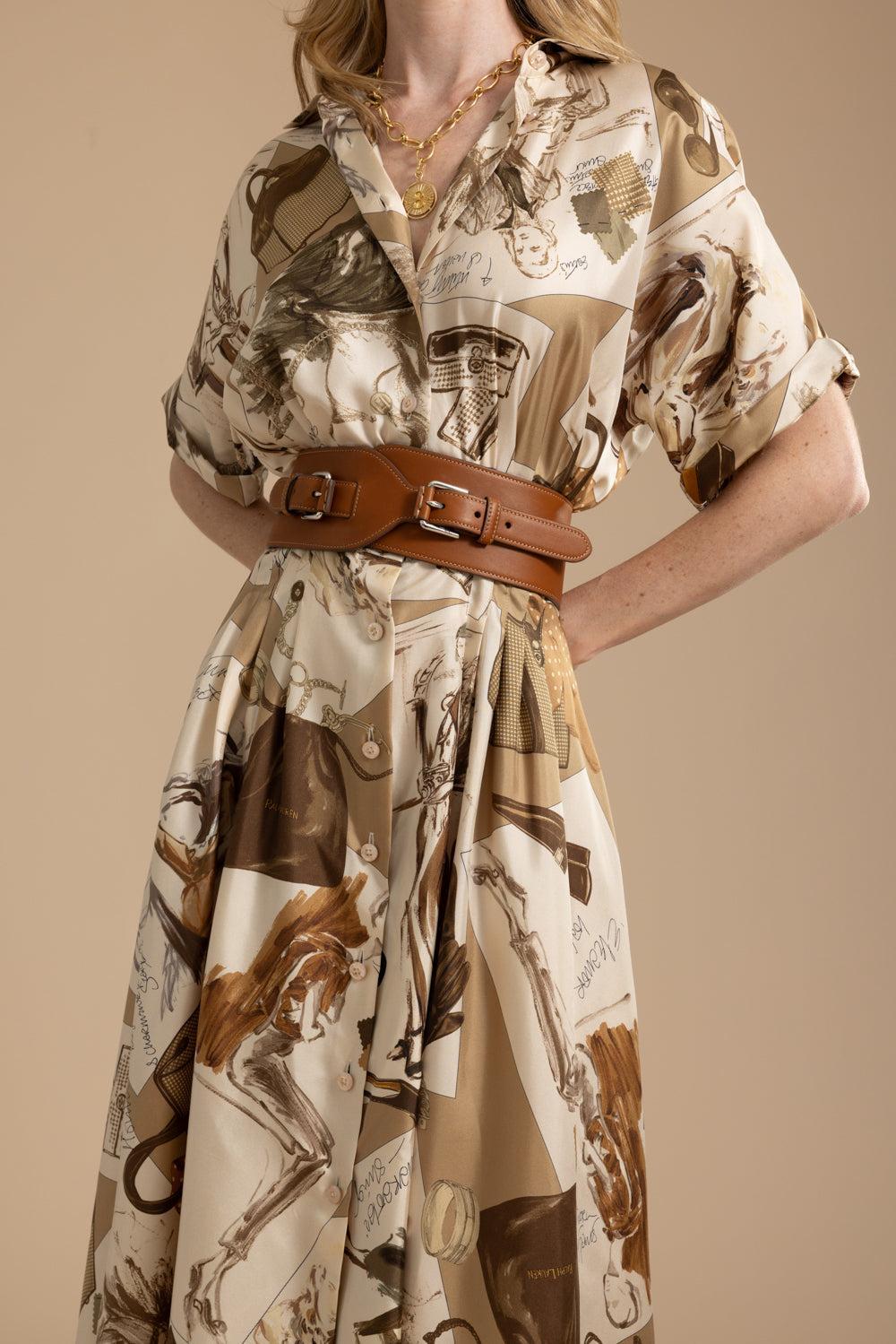 Double-Buckle Wide Waist Belt-RL GOLD-S-ACCESSORIEBELTS-RALPH LAUREN