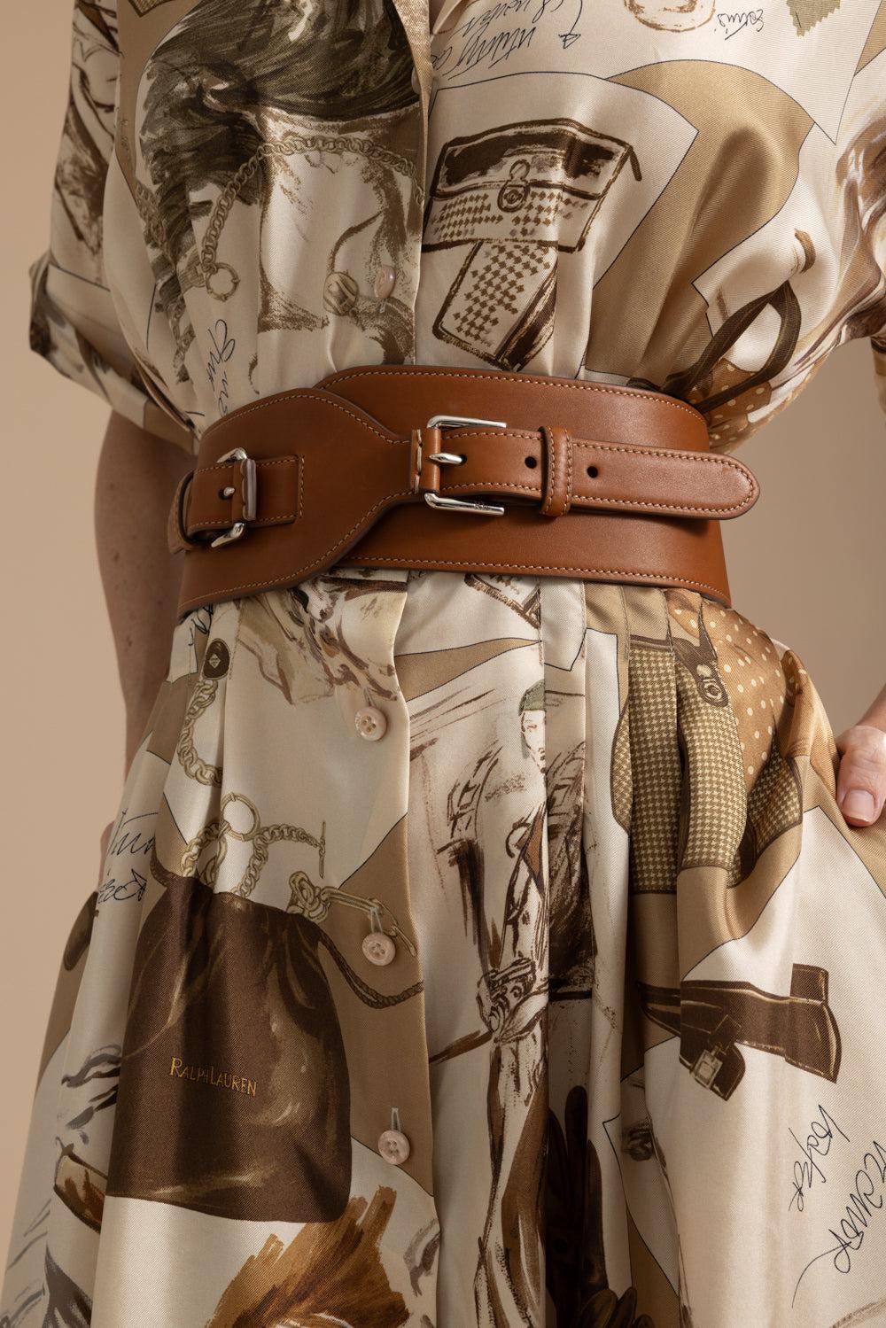 Double-Buckle Wide Waist Belt-RL GOLD-S-ACCESSORIEBELTS-RALPH LAUREN
