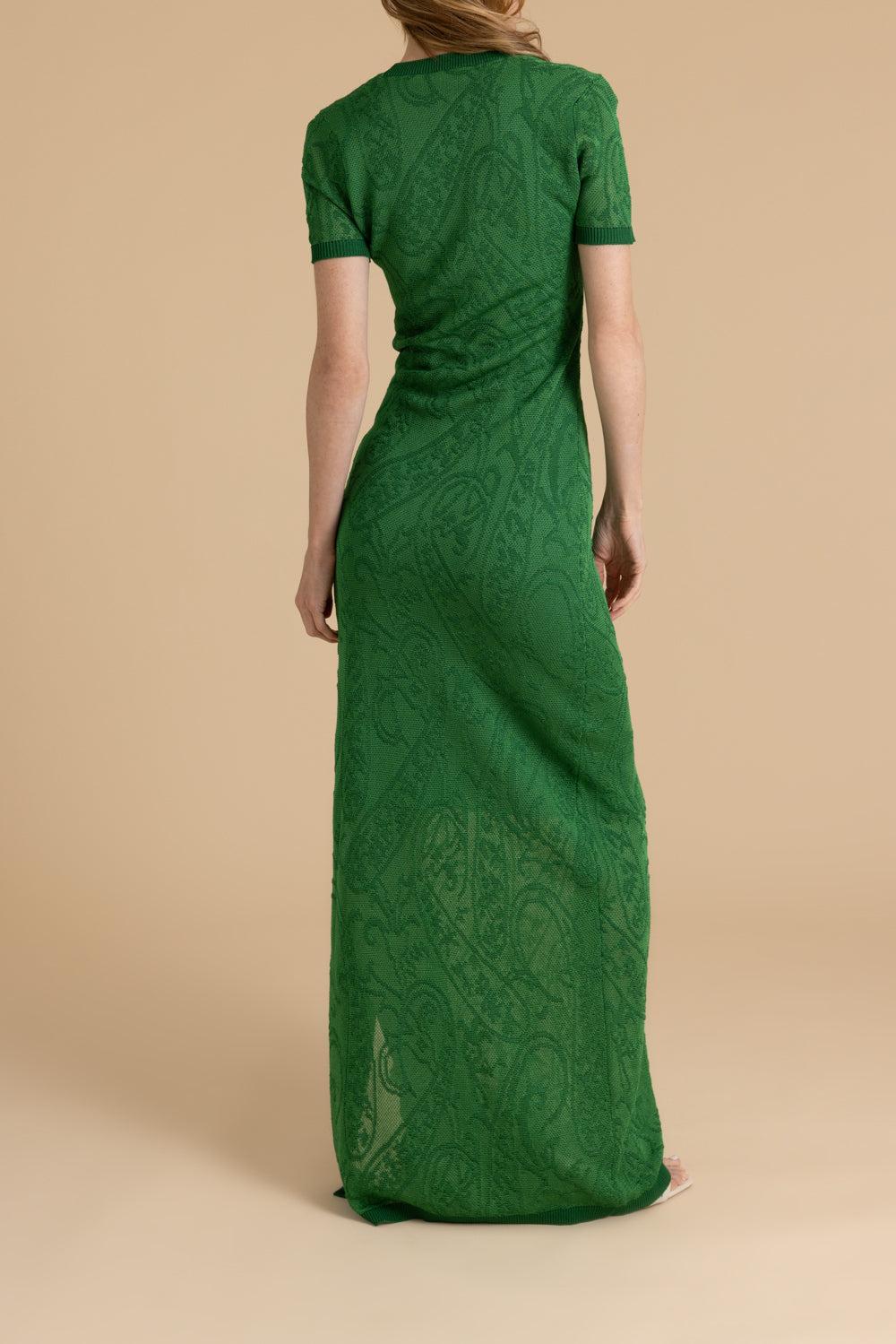 Short Sleeve Maxi Dress-GREEN-38-CLOTHINGDRESSCASUAL-ETRO