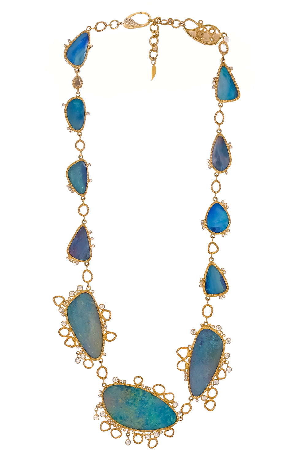 Opal Diamond Hand Painted Necklace