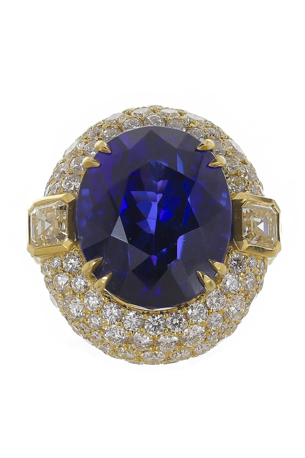 Tanzanite Diamond Halo Ring