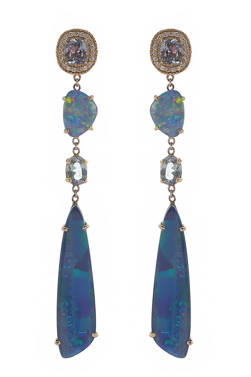 Aquamarine Opal Drop Earrings