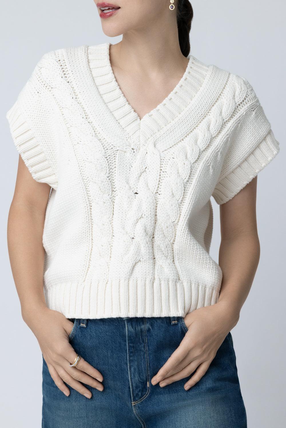  Knit Waistcoat-CREAM-XS-CLOTHINGTOPKNITS-MAX MARA 