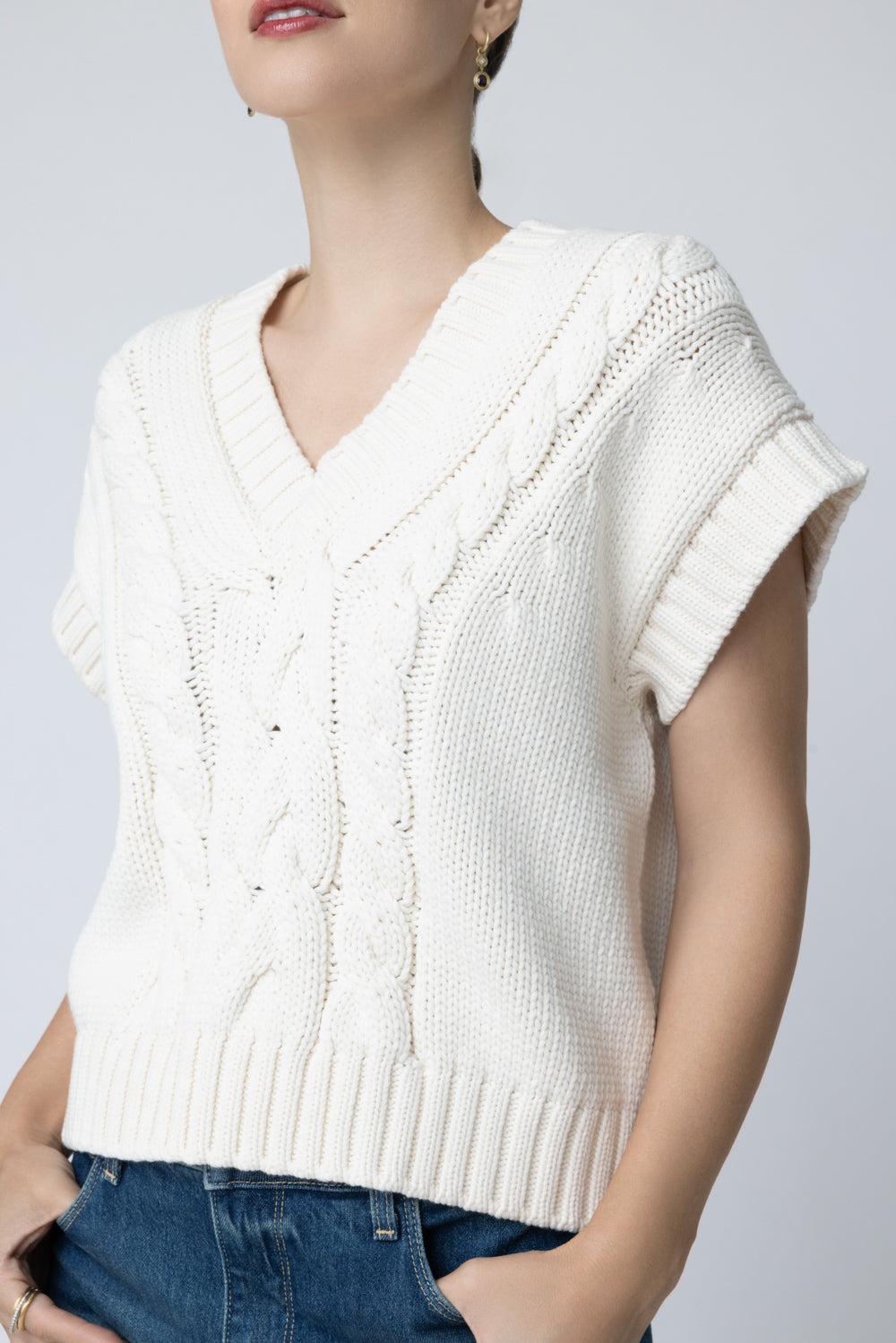 Knit Waistcoat-CREAM-XS-CLOTHINGTOPKNITS-MAX MARA