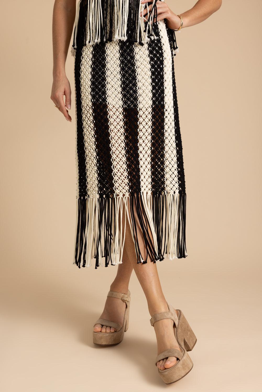 Wanderlust Macrame Maxi Skirt-STRIPE-0-CLOTHINGSKIRTMAXI-ZIMMERMANN