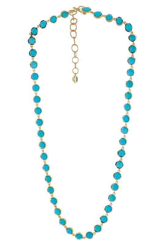 Kingman Turquoise Necklace-YELLOW GOLD-16-JEWELRYFINE JEWELNECKLACE O-IRENE NEUWIRTH JEWELRY