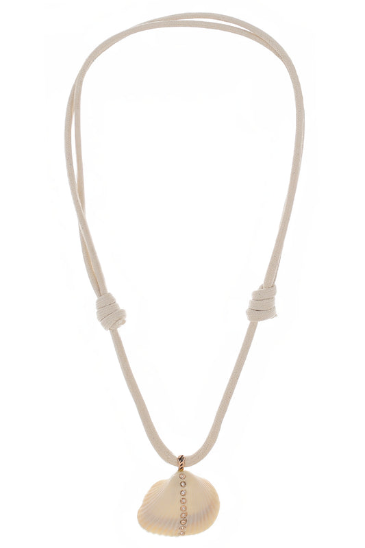 Diamond Line Shell Necklace