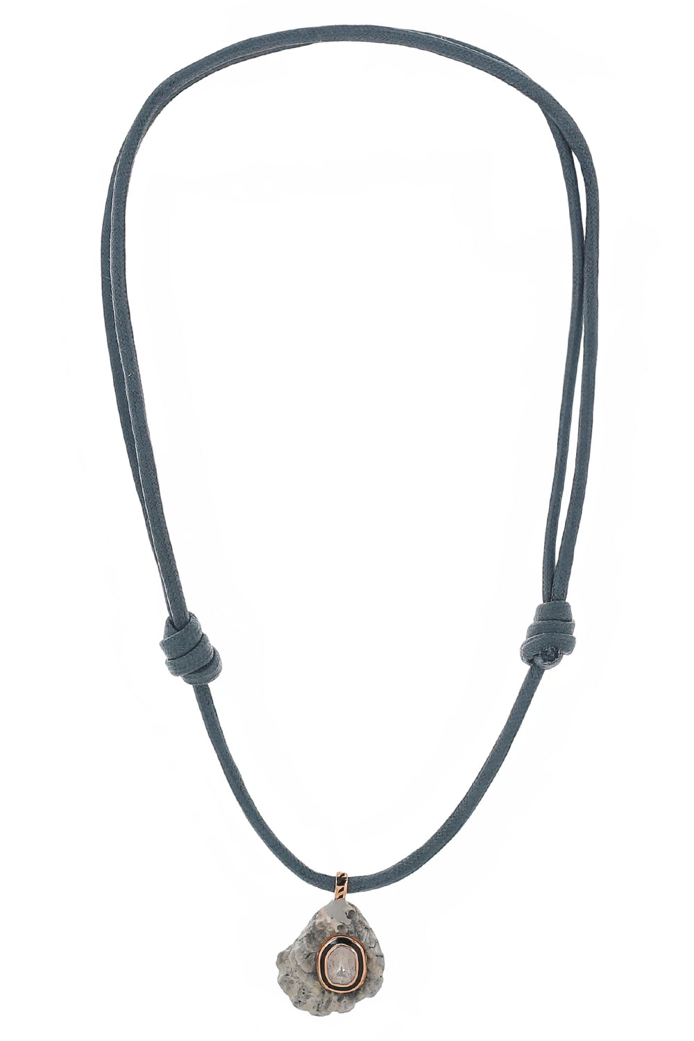 Diamond Cat Paw Shell Blue Necklace