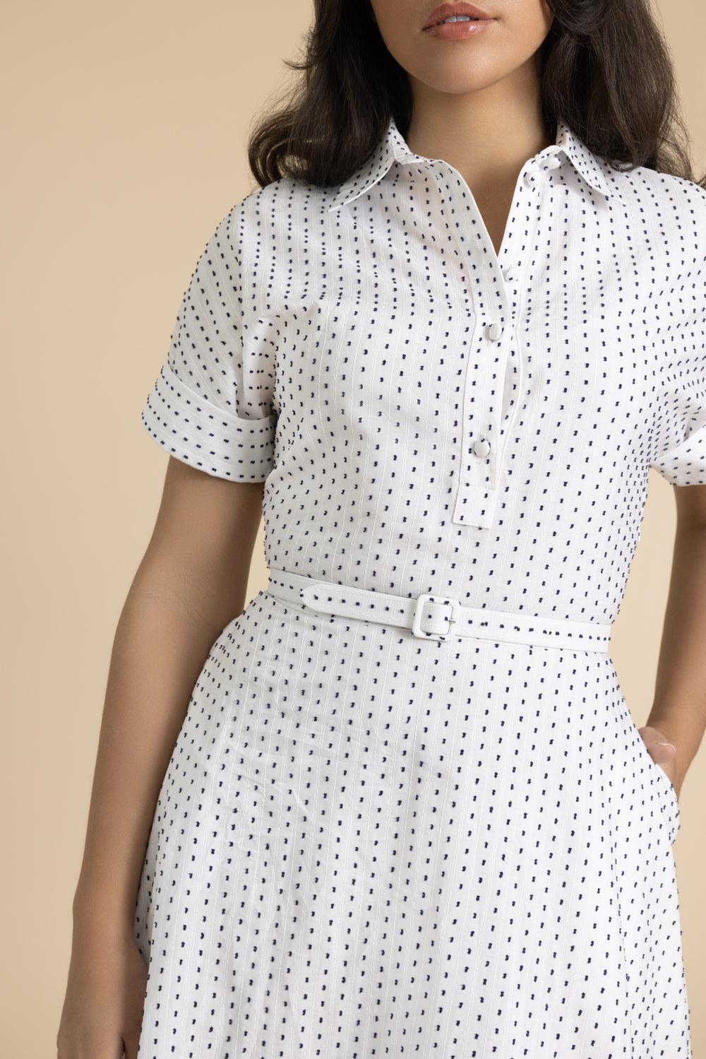 Sadie Dress-WHT/INK-4-CLOTHINGDRESSCASUAL-ADAM LIPPES