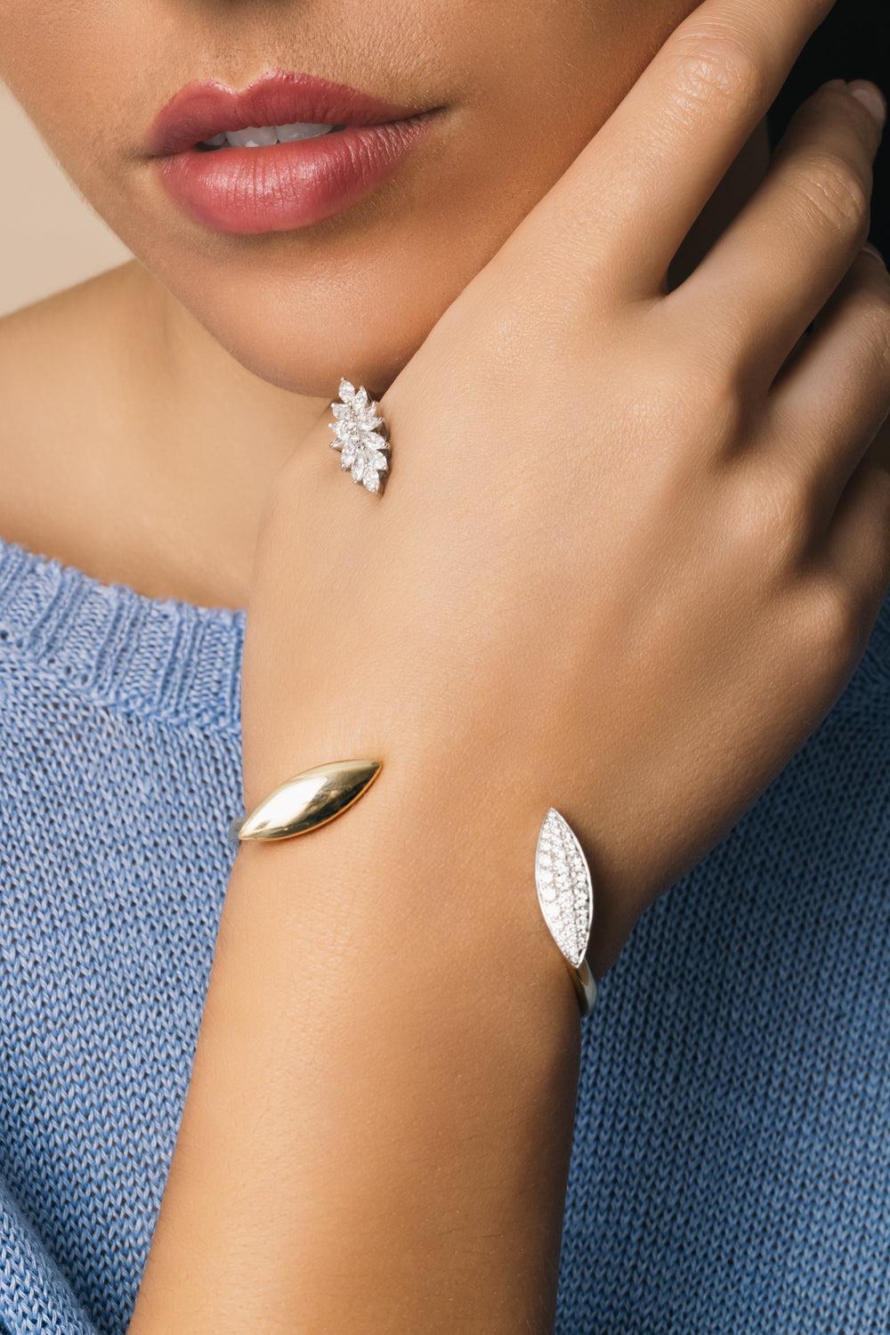 Diamond Statement Golden Strada Hand Bracelet-YELLOW GOLD-JEWELRYFINE JEWELBRACELET O-YEPREM JEWELLERY