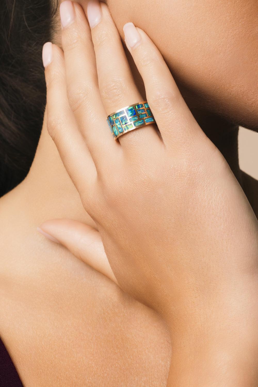 Opal All Inlay Ring-ROSE GOLD-7.5-JEWELRYFINE JEWELRING-MARLA AARON
