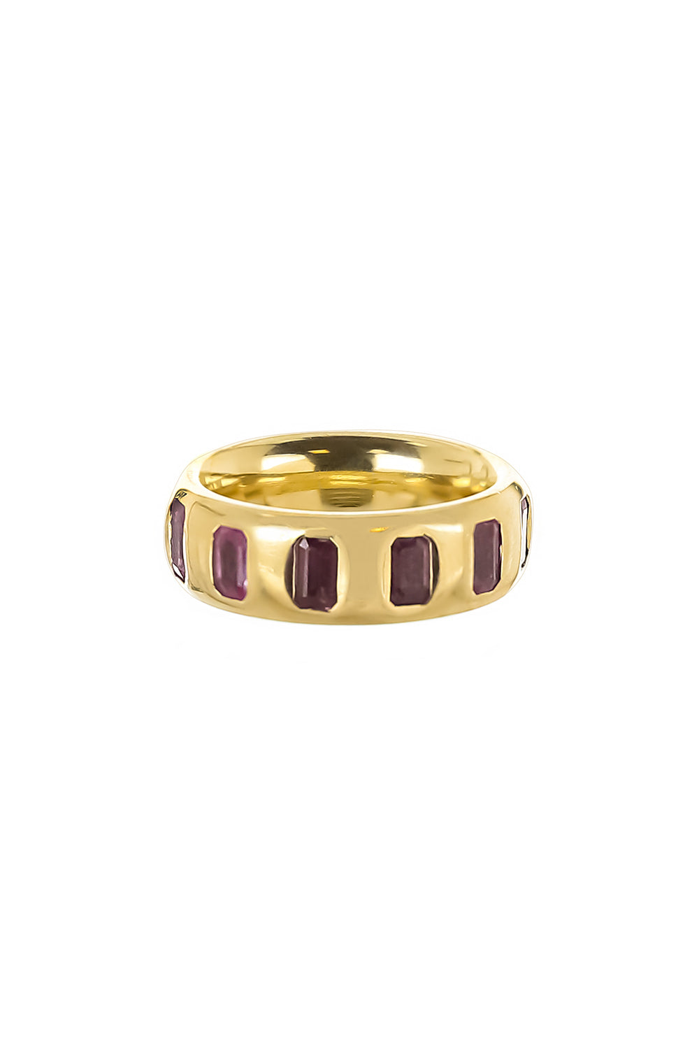 Pink Sapphire Gypsy Band-YELLOW GOLD-6.25-JEWELRYFINE JEWELRING-JENNA BLAKE
