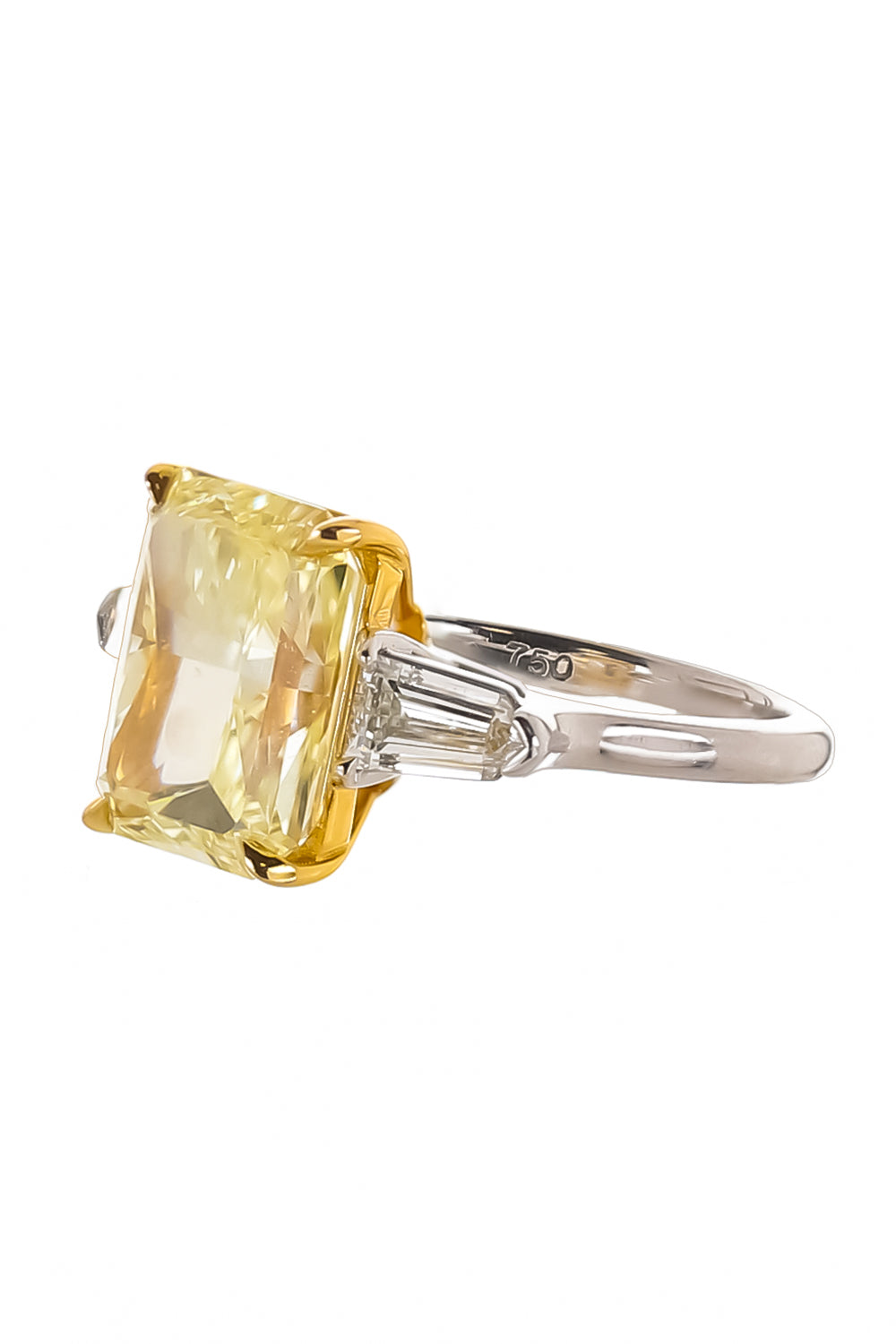 Yellow Diamond Radiant Bullet Ring