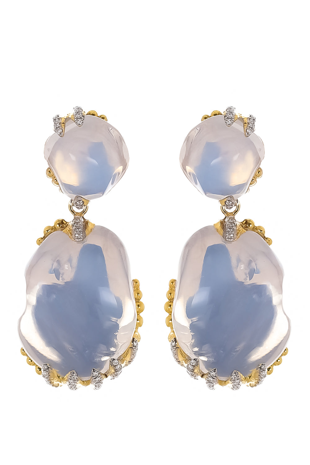 Fire Opal Diamond Drop Earrings