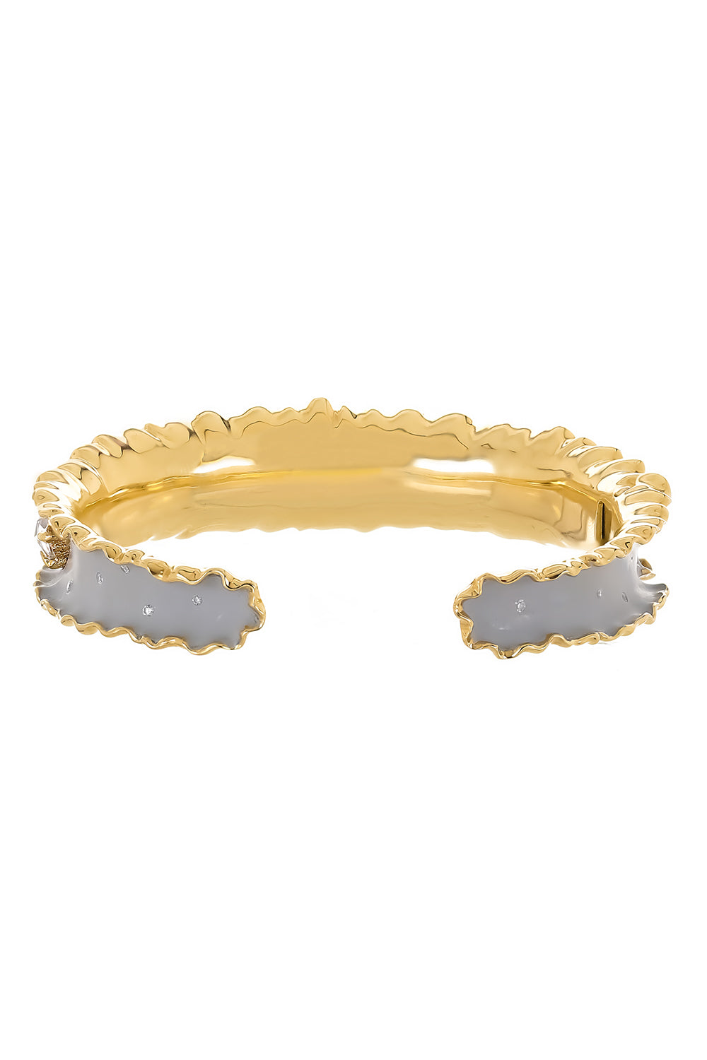 Brown Zircon Diamond Ruffle Cuff Bracelet