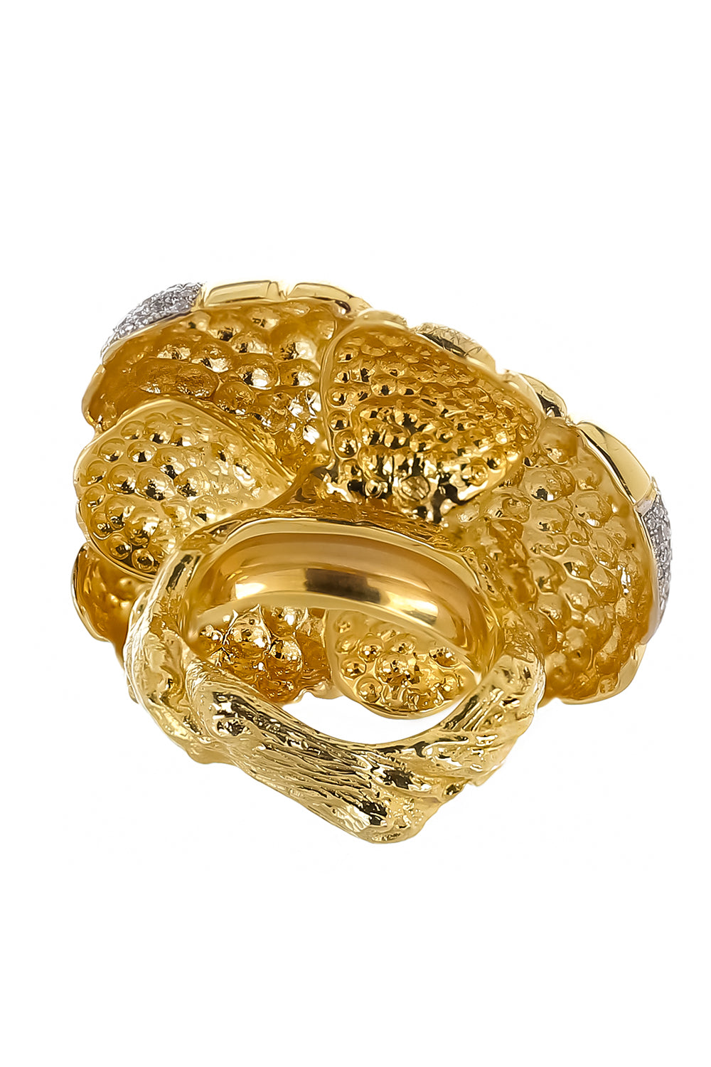 Brown Zircon Diamonds Flower Ring