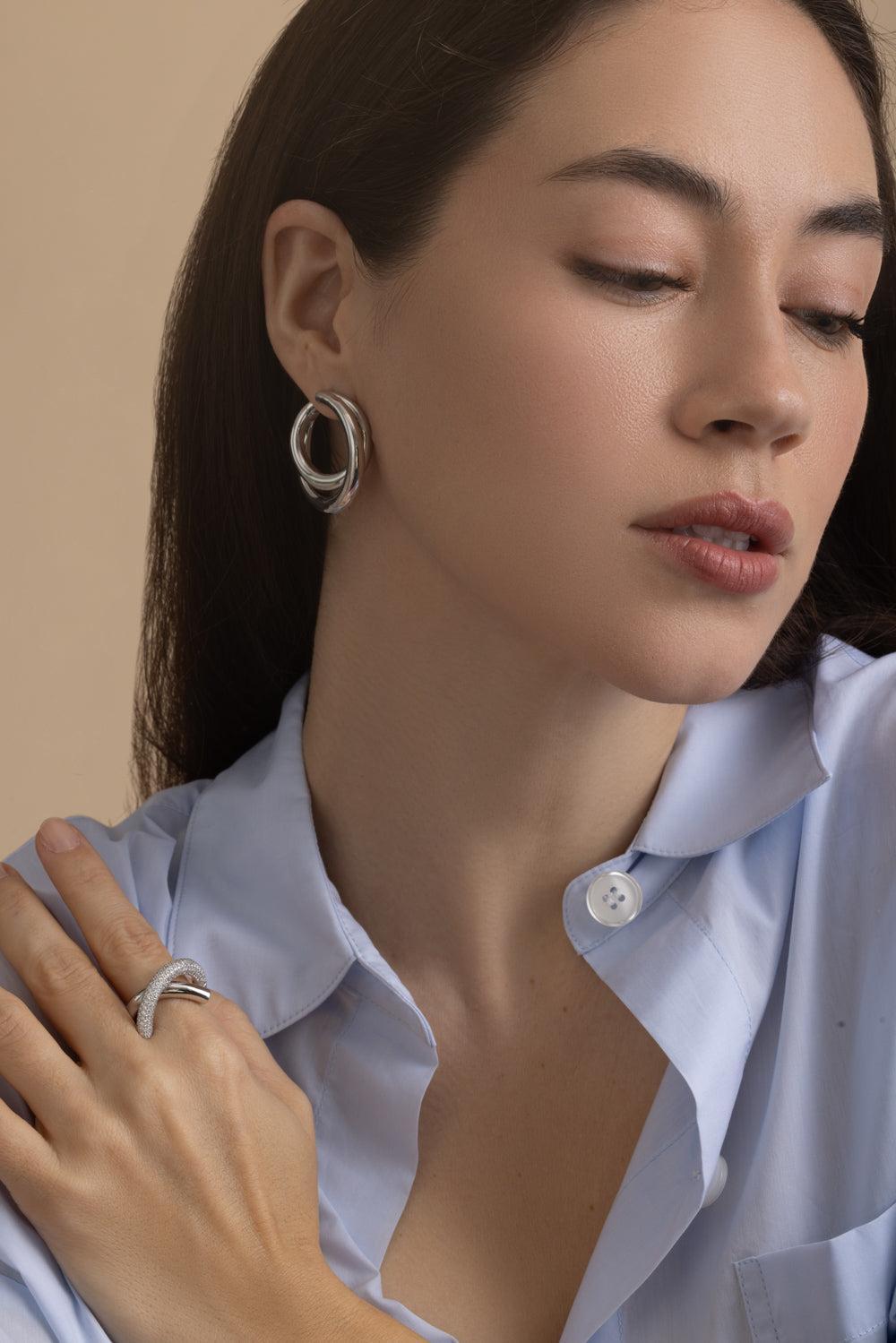 Big Infinity Loop Earring-WHITE GOLD-JEWELRYFINE JEWELEARRING-ENGELBERT 1920