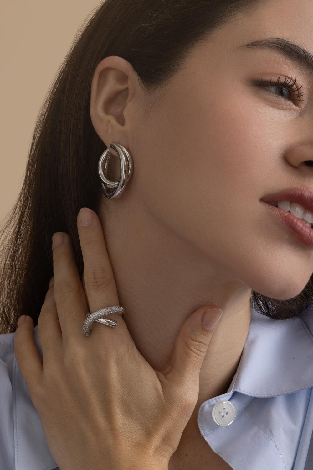 Big Infinity Loop Earring-WHITE GOLD-JEWELRYFINE JEWELEARRING-ENGELBERT 1920