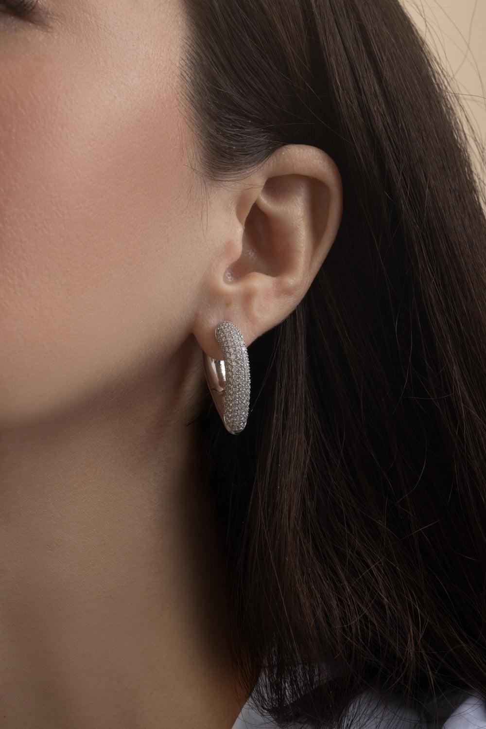 Big Pave Diamond Teardrop Link Earrings-WHITE GOLD-L-JEWELRYFINE JEWELEARRING-ENGELBERT 1920