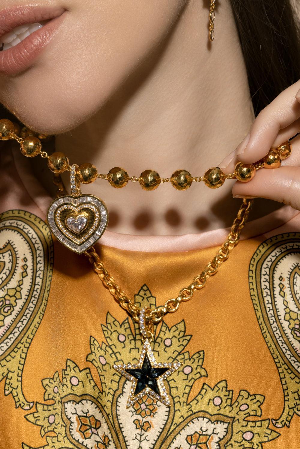 Hammered Ball Chain Necklace - 10mm - 20in-YELLOW GOLD-20-JEWELRYFINE JEWELNECKLACE O-BUDDHA MAMA