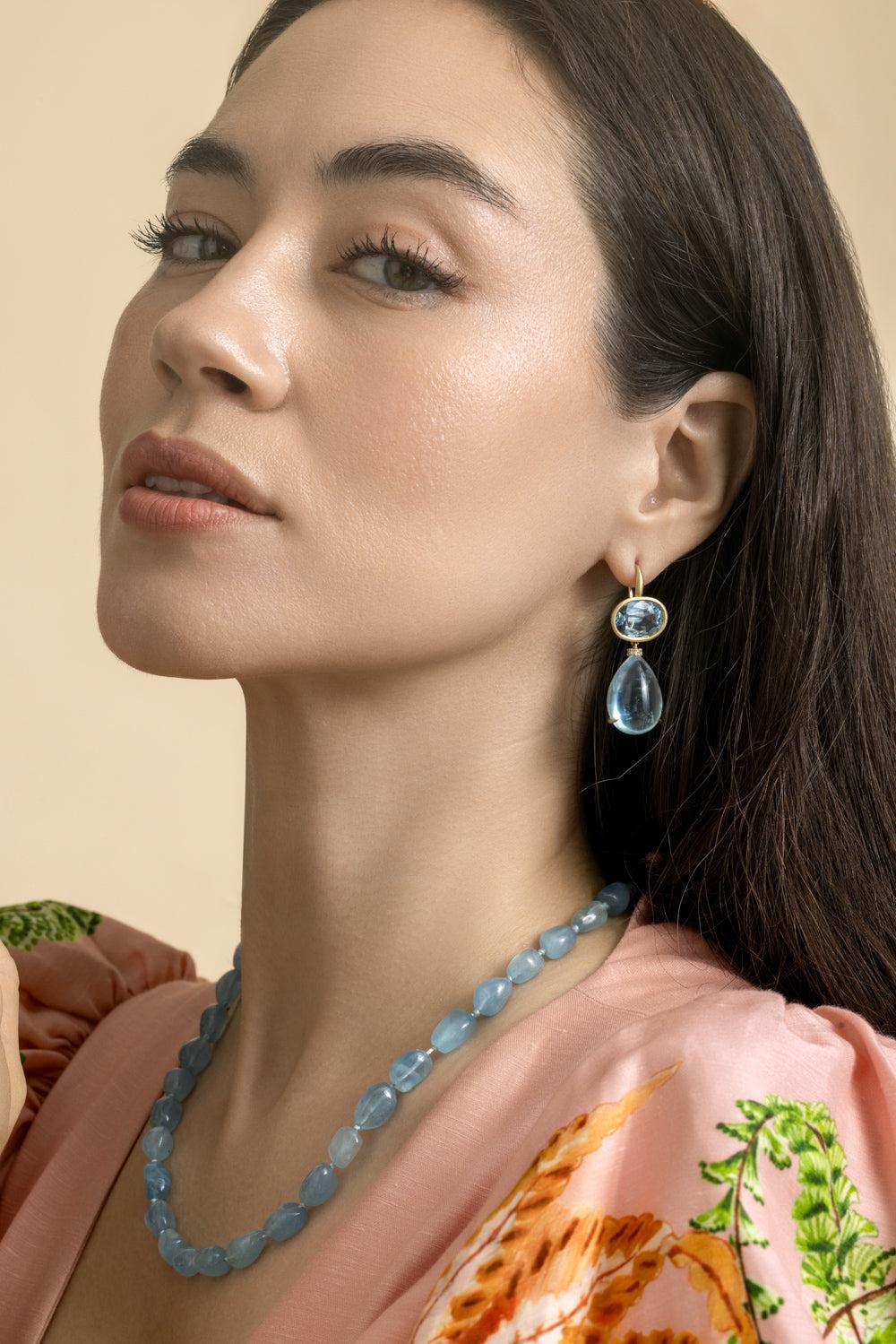 Aquamarine Gemmy Drop Earrings-YELLOW GOLD-JEWELRYFINE JEWELEARRING-LEIGH MAXWELL