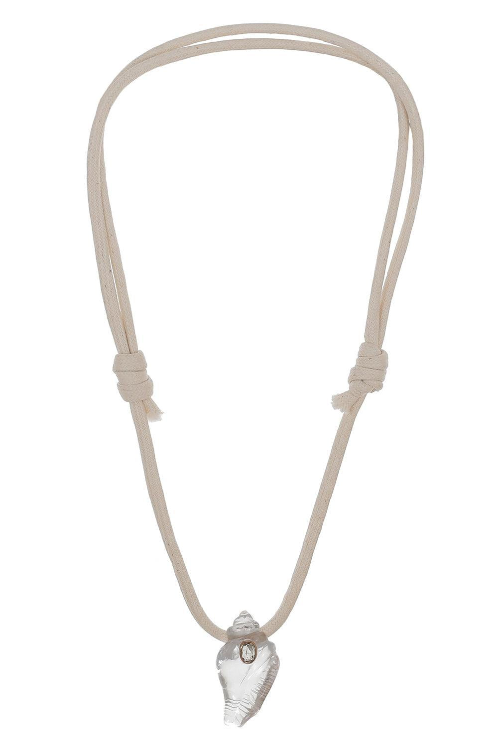 Sillimanite Clear Shell Bead Necklace