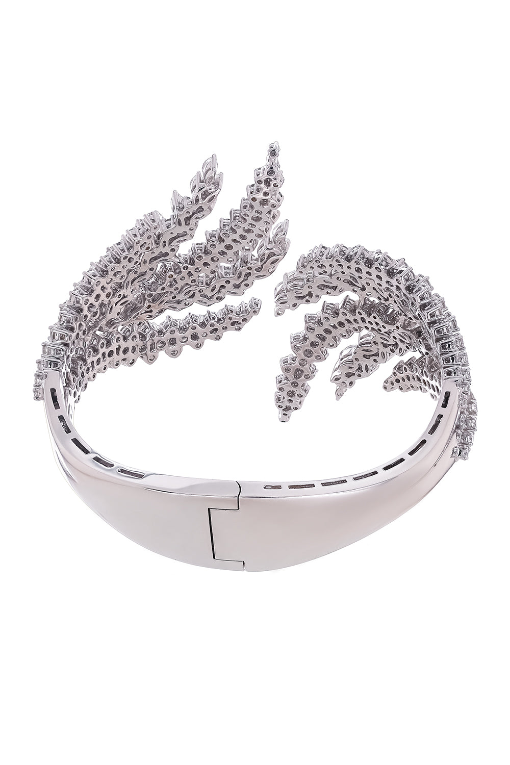 Diamond Y Couture Bangle Bracelet-WHITE GOLD-JEWELRYFINE JEWELBRACELET O-YEPREM JEWELLERY