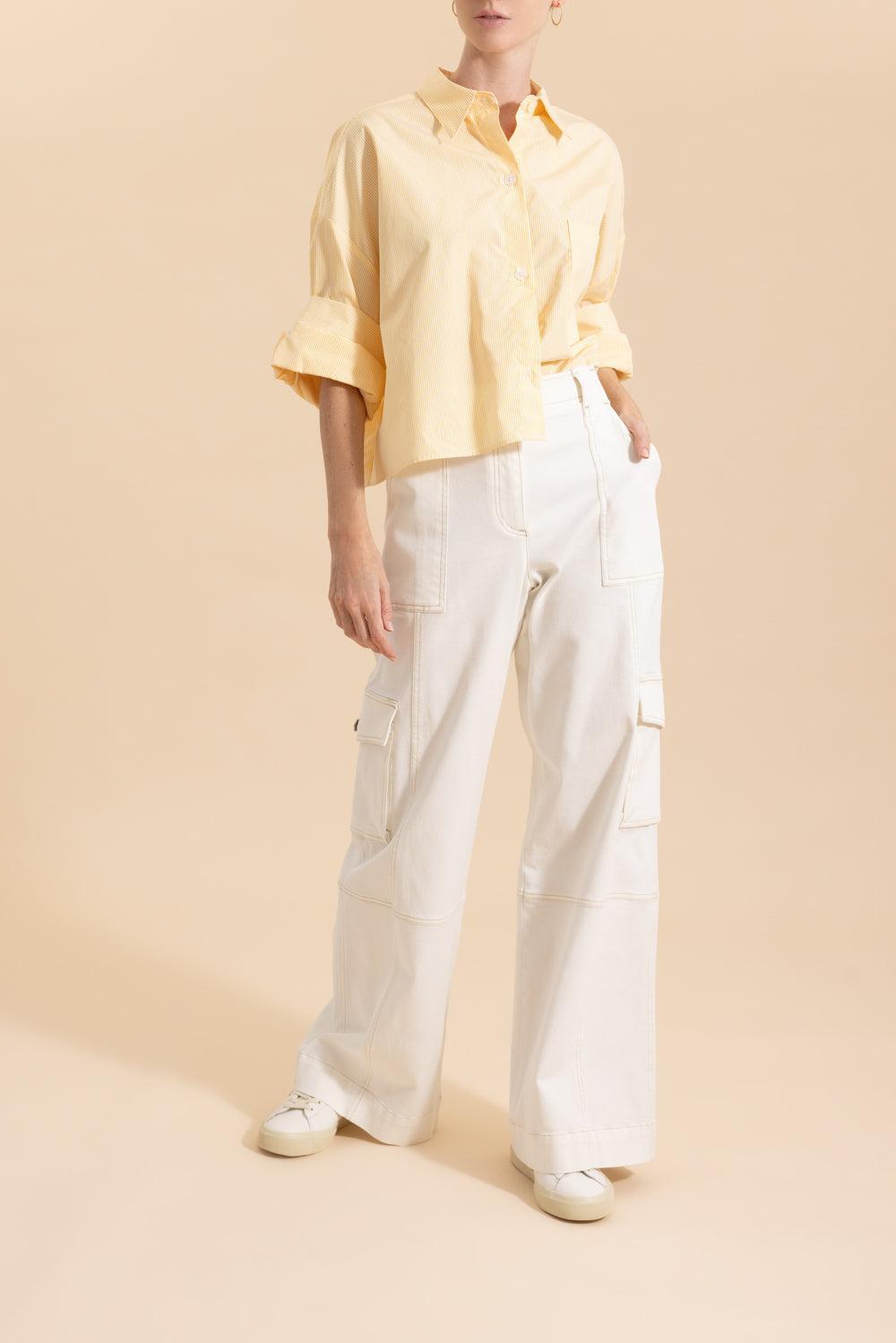 Next Ex Shirt - Ivory Yellow-IVOR/YEL-M/L-CLOTHINGTOPBLOUSE-TWP