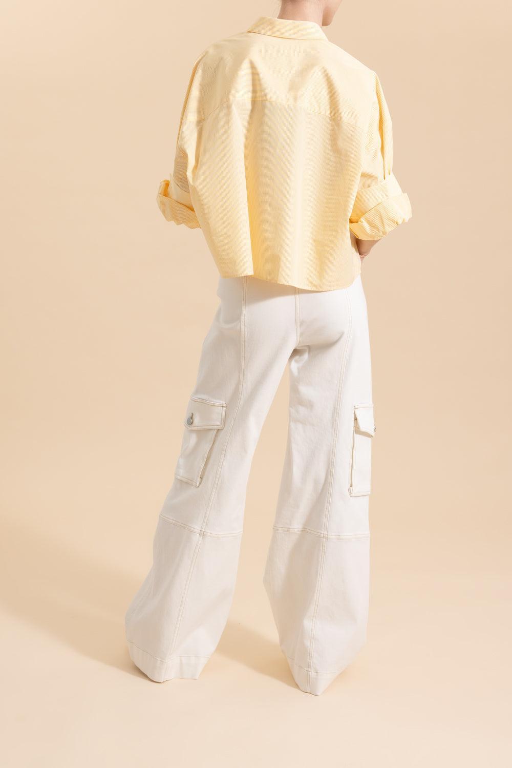Next Ex Shirt - Ivory Yellow-IVOR/YEL-M/L-CLOTHINGTOPBLOUSE-TWP