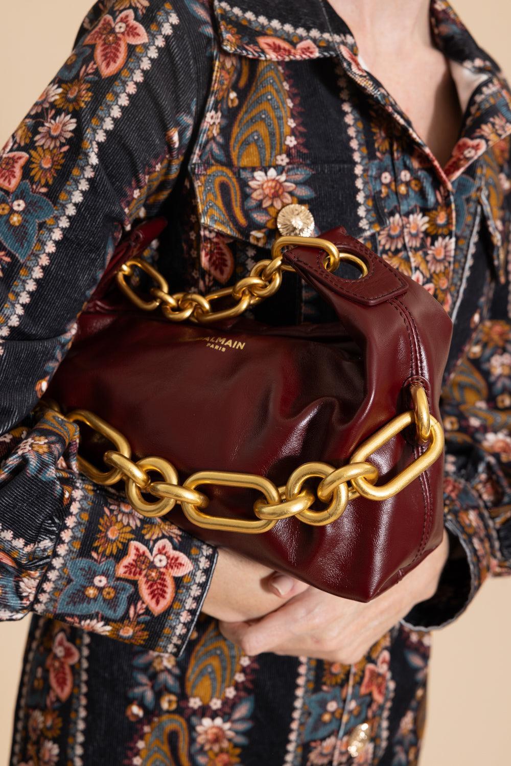 Mini Sync Bag - Aubergine-AUBERGNE-HANDBAGTOP HANDLE-BALMAIN