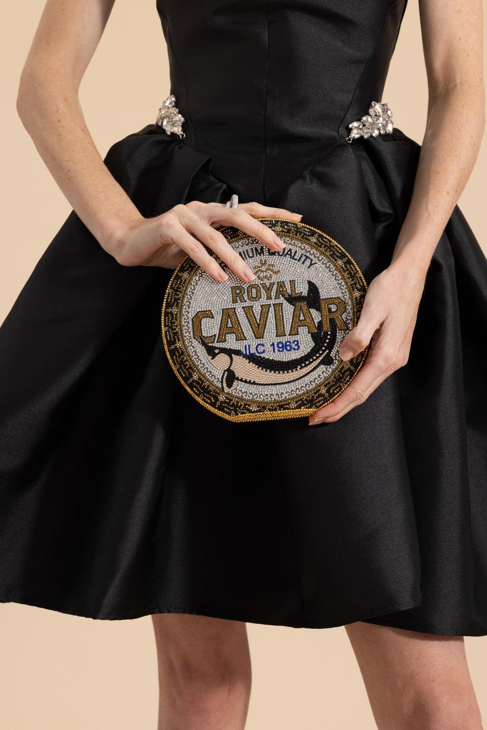 Disc Royal Caviar Clutch-SLVBKGLD-HANDBAGCLUTCHES-JUDITH LEIBER