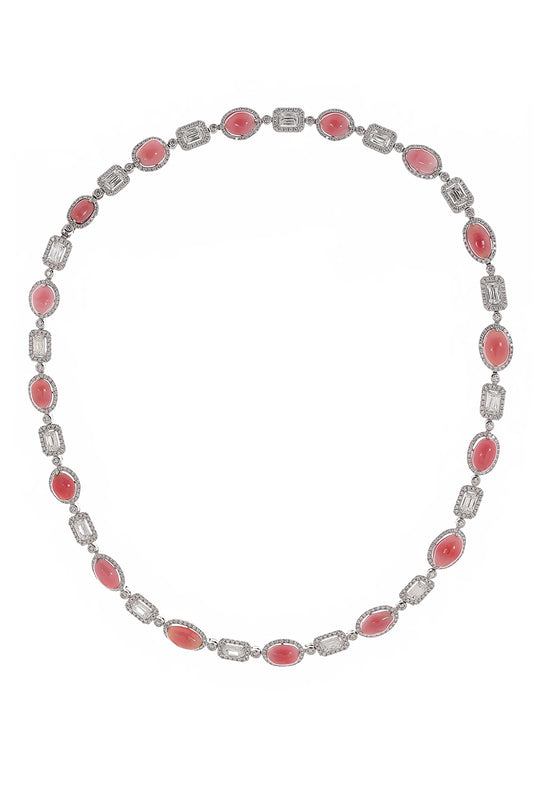 Conch Pearl Diamond Necklace