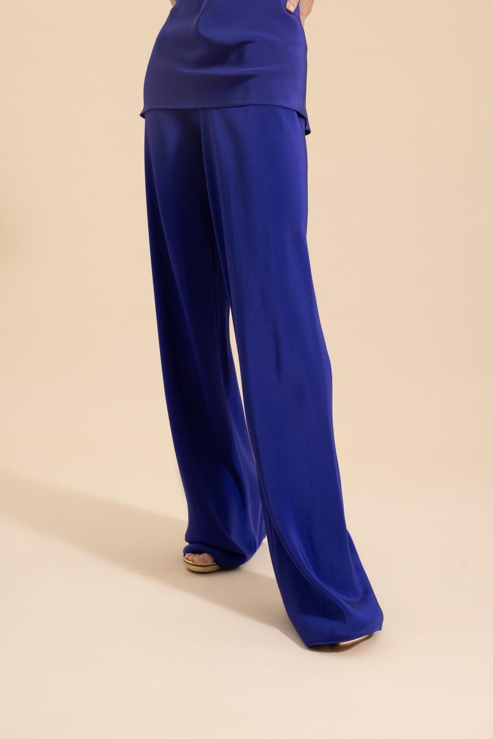 Bias Wide Leg Pant - Sappho Blue-SAPHBLUE-P-CLOTHINGPANTWIDE LEG-PETER COHEN