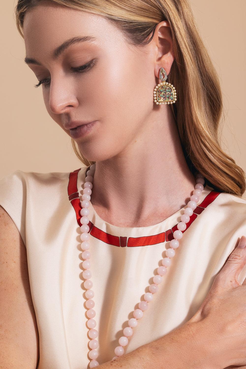 Prasiolite Diamond Mini Cloud Print Earrings-YELLOW GOLD-JEWELRYFINE JEWELEARRING-SILVIA FURMANOVICH