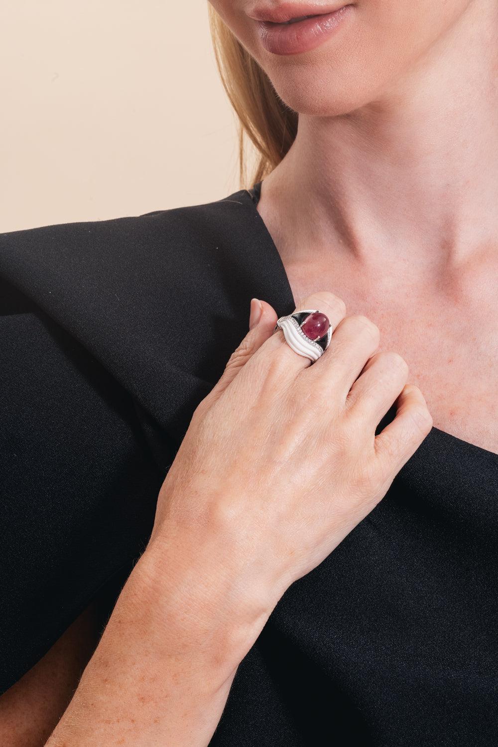 Diamond Ruby Kogolong Ring-ROSE GOLD-JEWELRYFINE JEWELRING-ANDREOLI