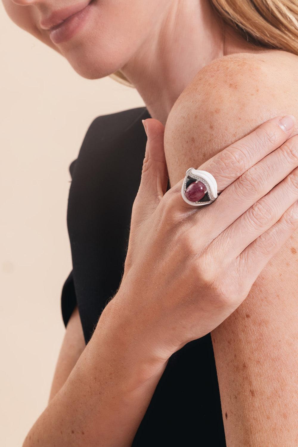 Diamond Ruby Kogolong Ring-ROSE GOLD-JEWELRYFINE JEWELRING-ANDREOLI