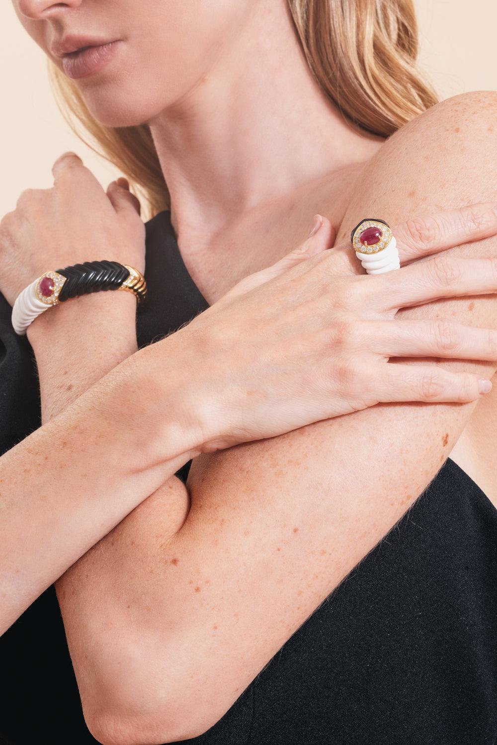 Diamond Ruby Kogolong Ring-YELLOW GOLD-JEWELRYFINE JEWELRING-ANDREOLI