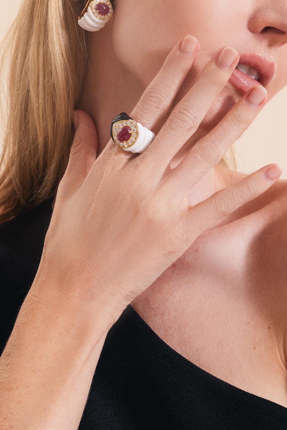 Diamond Ruby Kogolong Ring-YELLOW GOLD-JEWELRYFINE JEWELRING-ANDREOLI