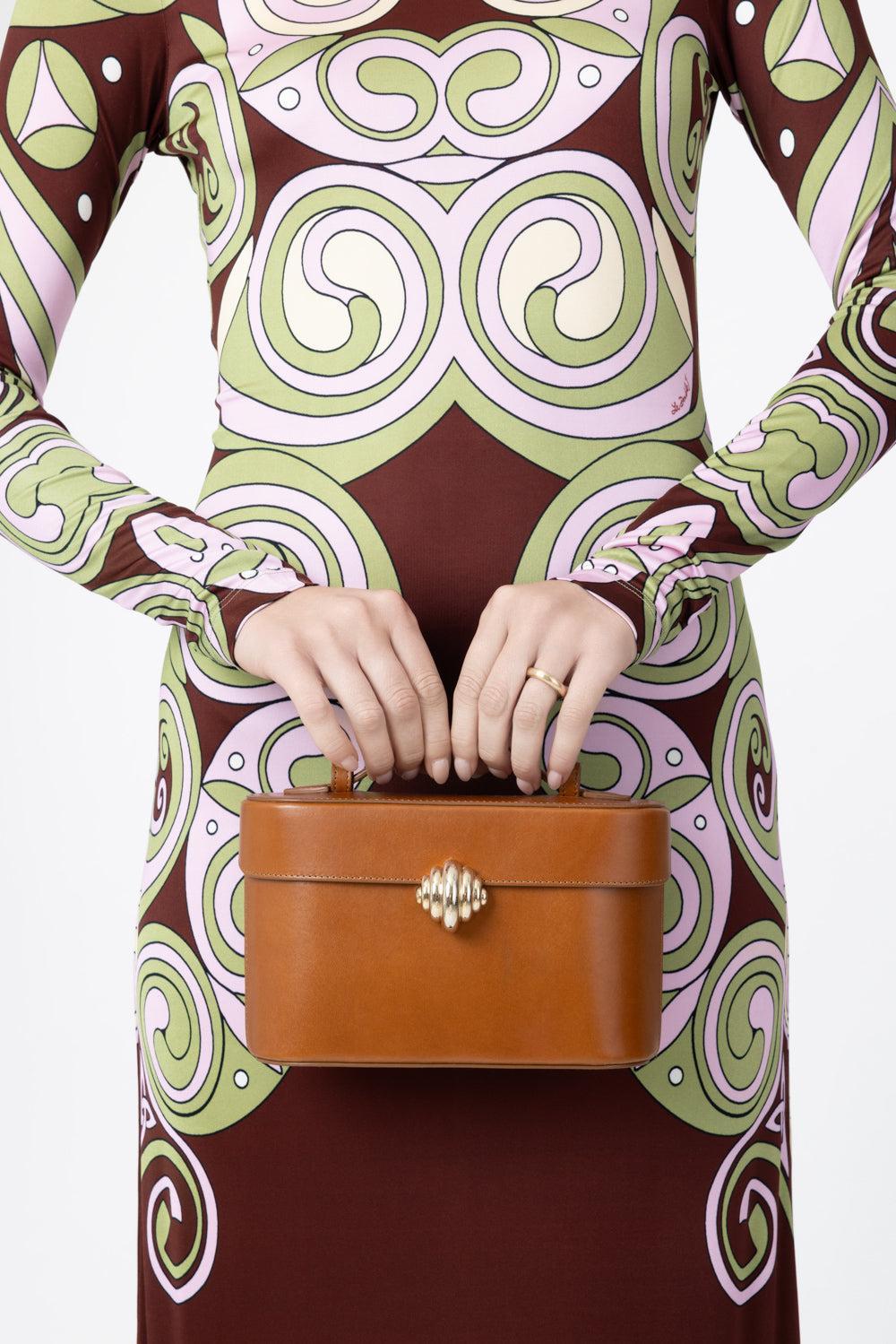 Belgravia Vanity Crossbody Bag- Cuoio Gold-BROWN-HANDBAGSHOULDER-AQUAZZURA
